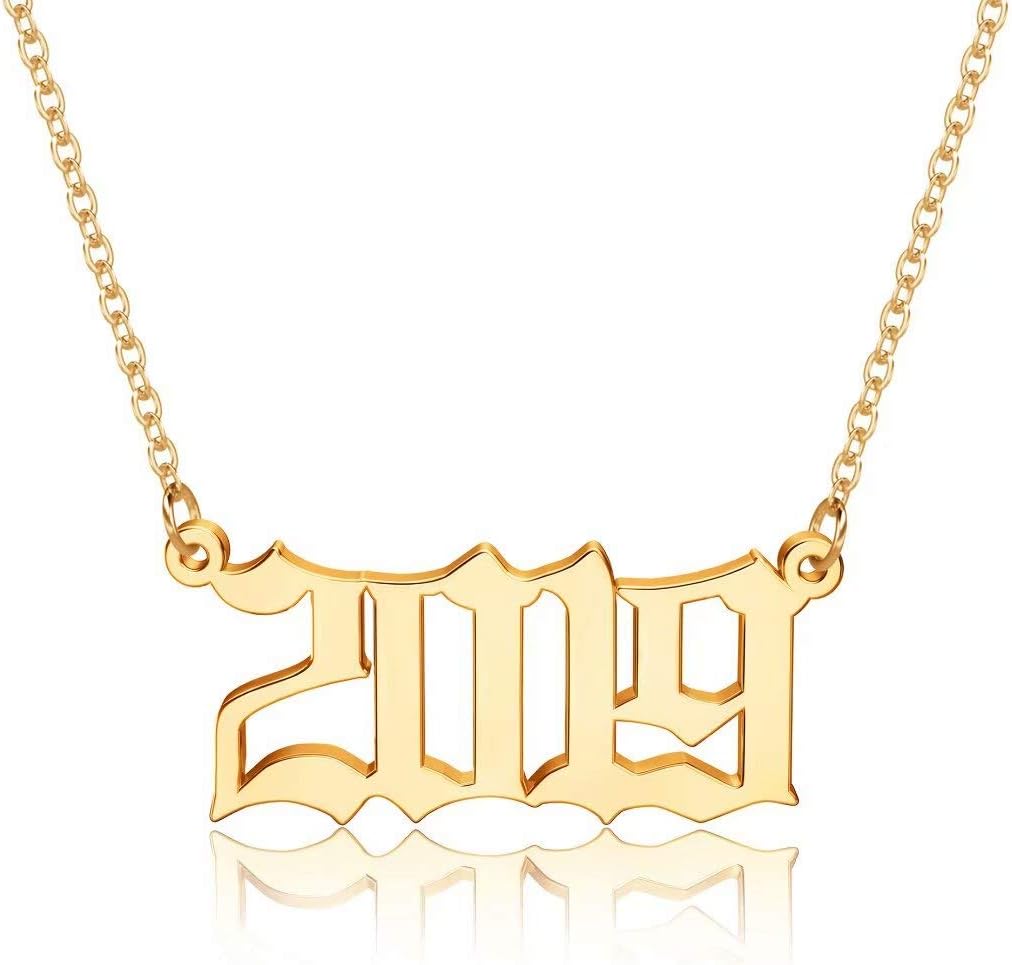 M MOOHAM Birth Year Necklace for Women 