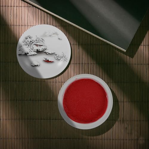 Almohadilla de tinta china roja y caja de cerámica para sellos de alta definición 6