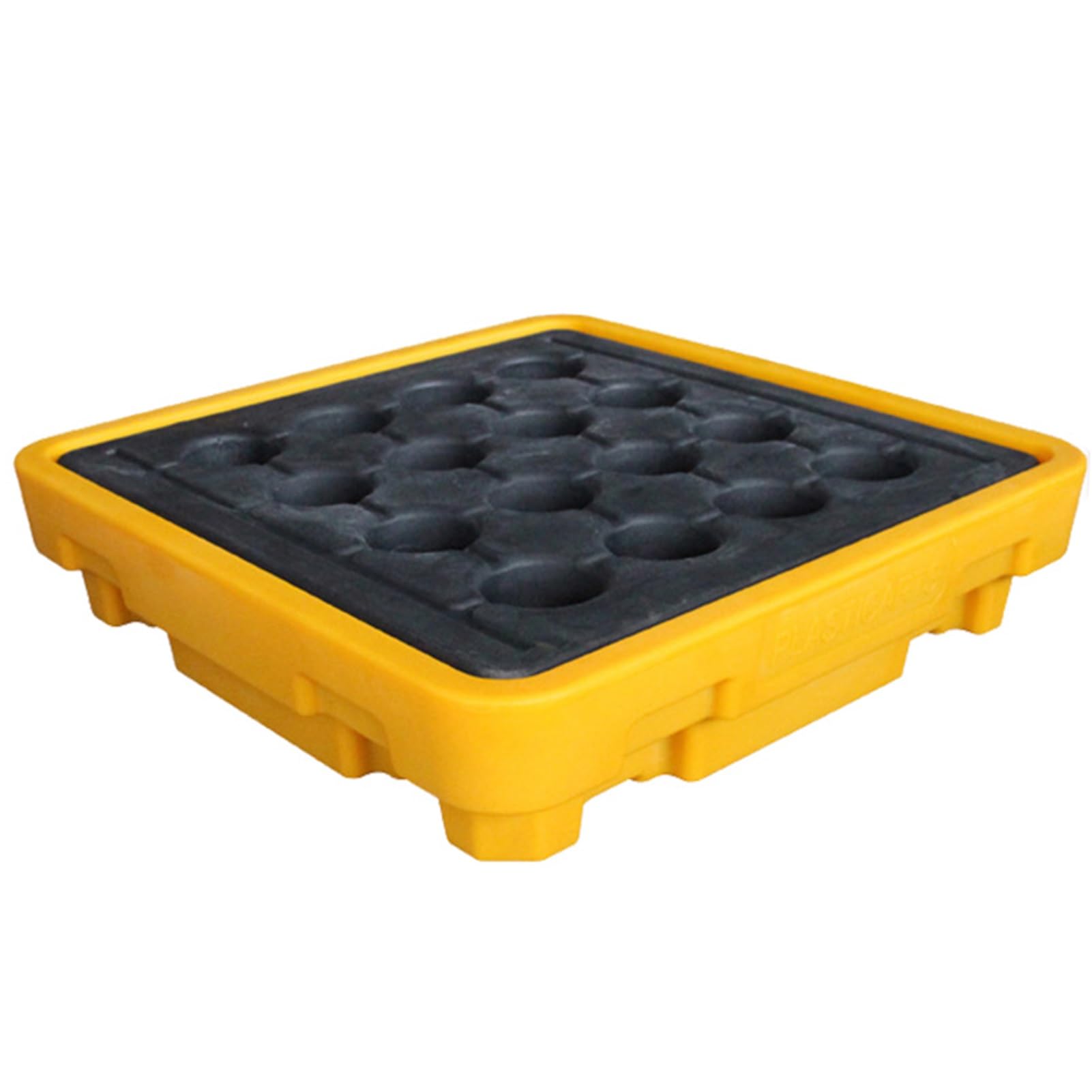 JKJZSALJ Spill Containment Platform,Yellow And Black Spill Containment Pallet, Stackable Polyethylene Spill Platform With Drain Outlet, Leakproof Grating Tray, Modular 67.5X67.5X1,67.5x67.5x15CM