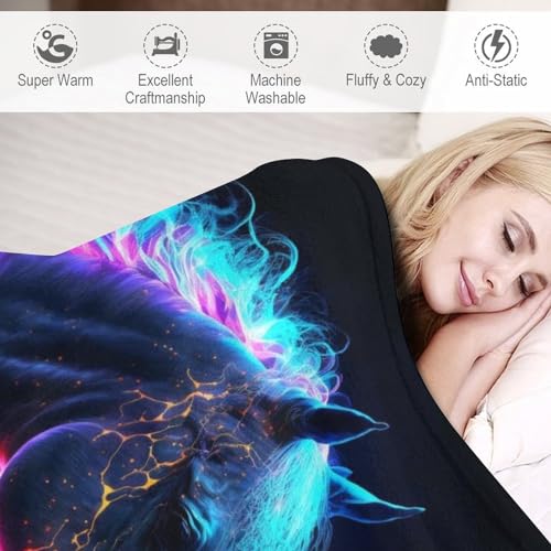 Couverture cheval galaxy plaid en flannel idéal cadeau enfant et adulte - 6