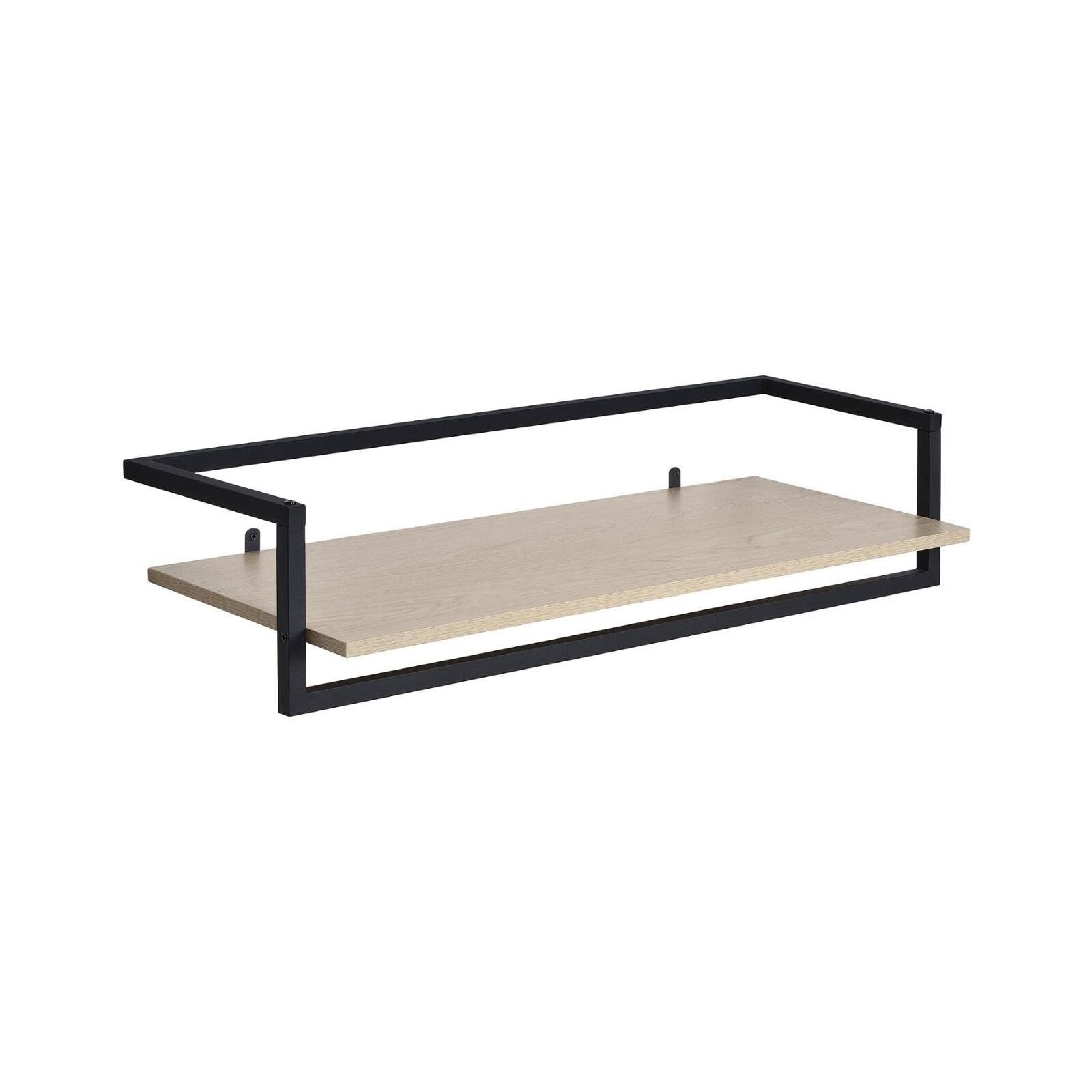 MOB-IN Etagère penderie Murale Bois et métal Noir 90x34,5cm