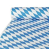 fahne blau weiß Länge: 10 m Papstar 12543 Damasttischtuch Tischdecke Raute Oktoberfest, 10 x 1 m, bayrisch blau