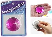 Vista 17 de Allstarco Joyas redondas autoadhesivas extra grandes de 1.969 in, diamantes de imitación acrílicos para cosplay, 2 piezas, Plástico Plata Acrílico