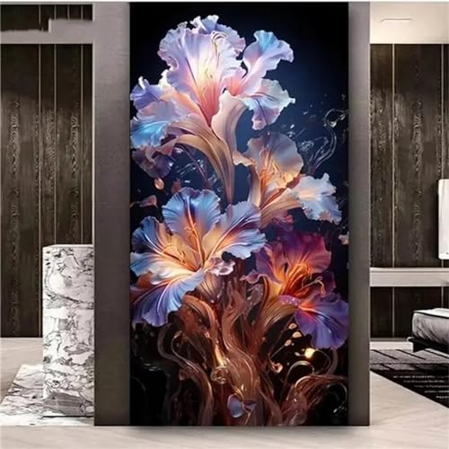 Kit complet de diamond painting fantasy avec strass ronds pour décoration murale 50x115cm