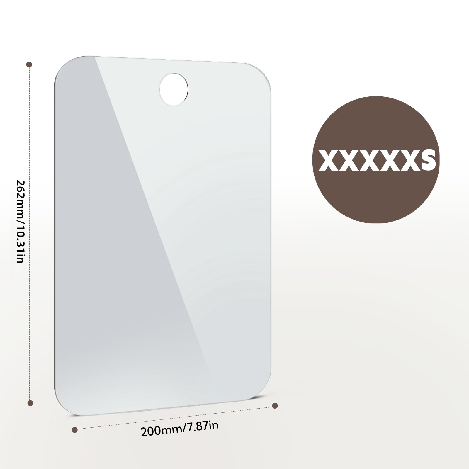 Shower Mirror Fogless for Shaving Anti-Fog Frameless Wall Hanging Makeup,10.31" L x 7.87" W,Gainsboro — view 8