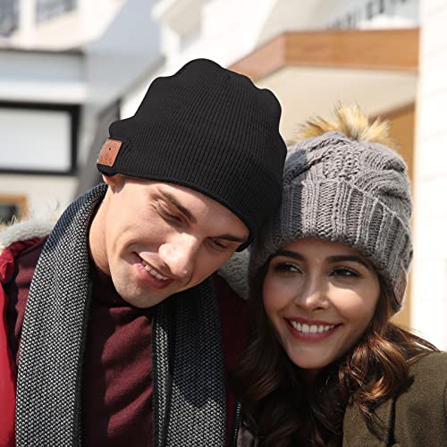 ASIILOVI Bluetooth Beanie, Double-Layer Wool Lining Bluetooth Hat Beanie for Men/Women/Teens/Family, 20hrs Playing, Gift Packaging for Christmas Stocking Stuffers Thanksgiving (001-Black) - image 7