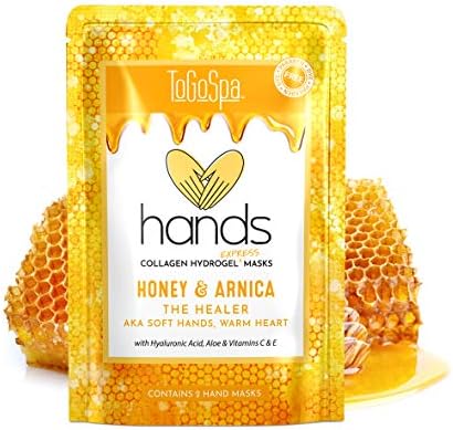 ToGoSpa Hydrating & Moisturizing Hand Mask, Collagen Gel Hand Spa Treatment for Dry Hands, Softens and Heals (Honey + Arnica)