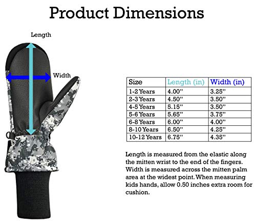 Image of N'Ice Caps Kids Waterproof Snow Mittens Cold Weather Thinsulate Insulated | Toddler Gloves with Easy-On Extra-Wide Hook and Loop Flap, Durable Grippers Provide Dexterity for Winter Play and Skiing