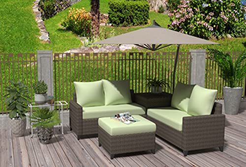 Bossima Sunbrella Patio Furniture Cushions Comfort Deep Seat Glider Loveseat Cushion Indoor Outdoor Seating Cushions, Mixed Yellow/Green #TOP4