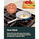 Caraway Mini Cookware Set - Non-Stick Ceramic Fry Pan (1.05 qt, 8") Sauce Pan (1.75 qt) & Storage Rack - Non Toxic, PTFE & PFOA Free - Oven Safe & Stovetop Agnostic (Gas, Electric & Induction) - Black - Image 5
