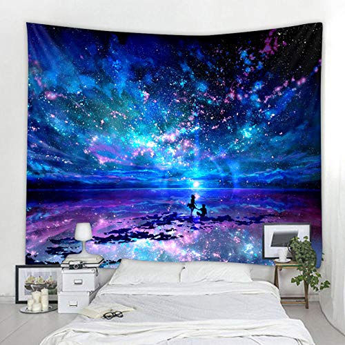 Tapisserie Coloré Ciel Étoilé Tapisserie Décoration De La Chambre Tapisserie Chambre Rideau Décoration Murale Salle De Bains Rideau De Douche-A_200 × 150cm Cover