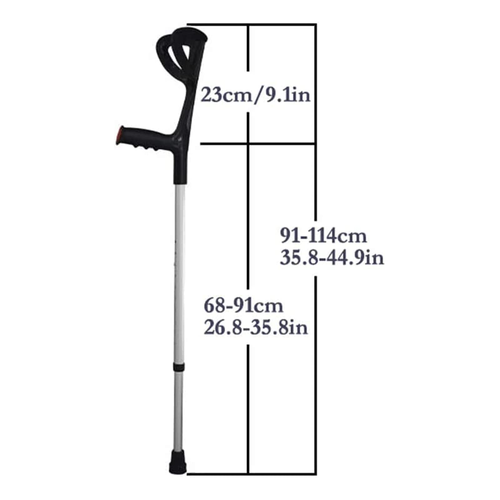 PAASHE Muletas de Moda, Bastones de Brazo Ajustables en Altura, 1 par de Bastones para antebrazos, bastón de Aluminio para Caminar, muleta para Adultos de 140-190 Cm