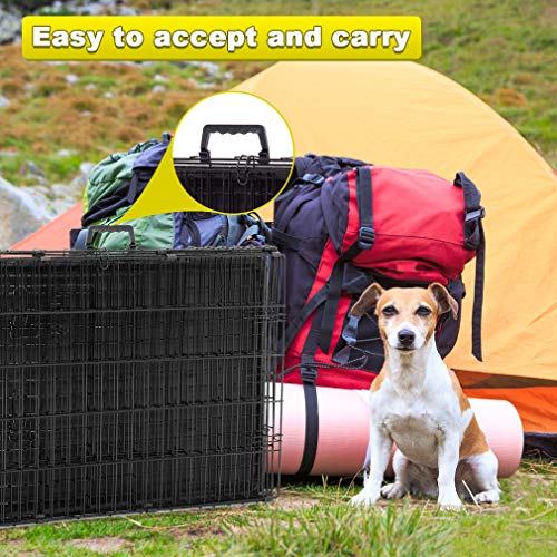 Bestpet 24,30,36,42,48 Inch Dog Crates For Large Dogs Folding Mental Wire Crates Dog Kennels Outdoor And Indoor Pet Dog Cage Crate With Double-Door,Divider Panel, Removable Tray (Black, 30") #TOP2