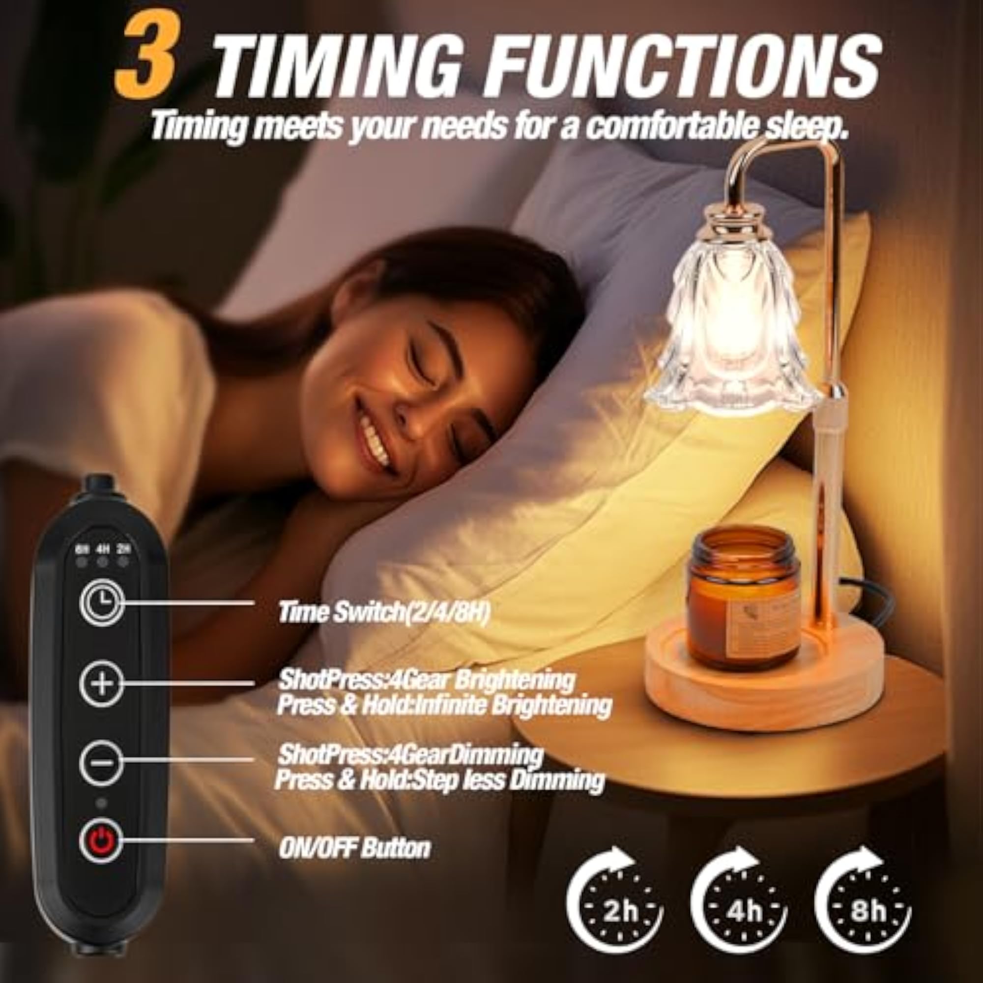 Dimmable Candle Warmer Lamp with Timer