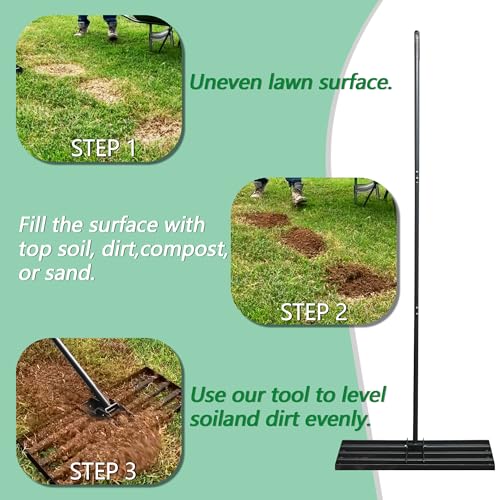 HANLIKO OUTDOOR Ancinho de Nivelamento de Gramado 30 X 10