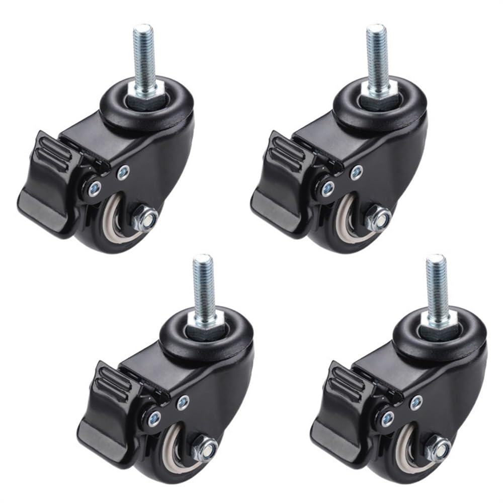 GYRAZXS 4-Pack Furniture Cs 200kg Load Capacity 1.5" (40mm) Swivel Wheel Rubber Protection Heavy-Duty Trolley Wheels for Smooth Mobility