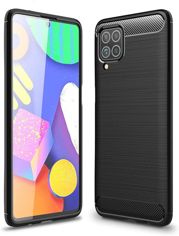 Image of NPRC Hybrid Ultra Slim Protective Case TPU Non-Slip Carbon Fiber Texture Shockproof Case Cover for Samsung Galaxy M53 5g - Black