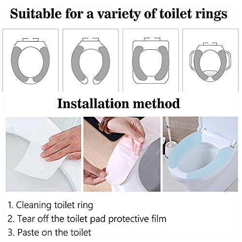 CHEPL Toilettensitzabdeckung 2 Paar WC-Sitzbezug Warme Universal WC-Sitz-Pad Waschbar Weich für Familie Hotel Badezimmer – Bild 6