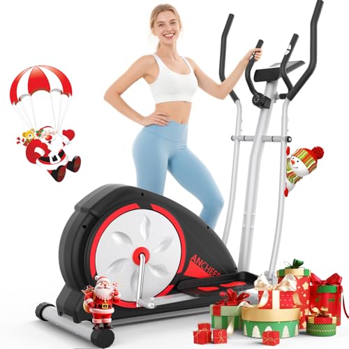 Elliptical Exercise Machine, Elliptical Machine Hyper-Quiet Magnetic Cardio Machine for Home,Elliptical Workout Equipment with 500LBS Multiple Gears Resistance,Pulse Sensor,15.5IN Stride