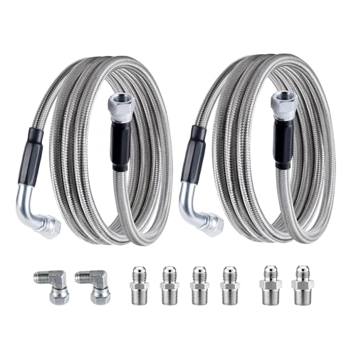 EVIL ENERGY 6AN PTFE Fuel Line Kit 52 Transmission Fluid Oil Cooler Hose Line kit 4.3FT for 4L60 4L60E 4L65E AN6 Stainless Steel Braided PTFE Fuel Hose Kit for 4L80E TH350 TH400 700R4 Ford C6