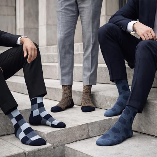 Bonjour Designerskie skarpety do biura / biznesu / formalne skarpety dla mężczyzn - 3 sztuki, wielobarwny, rozmiar uniwersalny