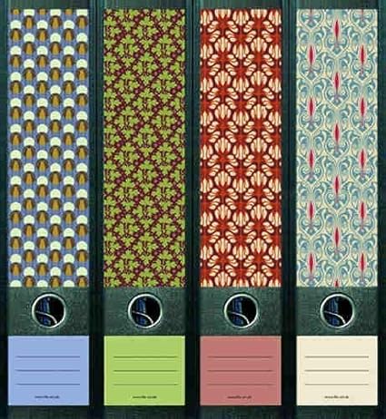 File Art AJ072 Design Etiketten Set - 4 Ordnerrückenschilder Mit Beschriftungsetiketten