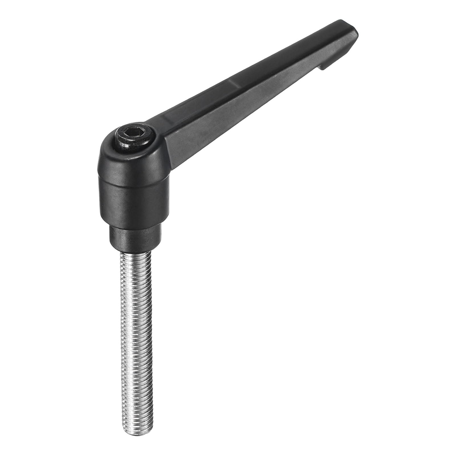 uxcell Adjustable Clamping Lever Handle M10 x 60mm Metric 304 Stainless Steel Male Threaded Stud Hand Knobs Push Button Ratchet Rotating Screw Handles Bolts with Locking Lever Black