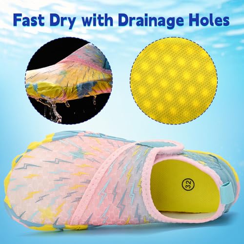 Image of Kids Water Shoes Boys Girls - Wide Toe Box Quick Dry Barefoot Shoes Breathable Non Slip Aqua Athletic Sneakers for Swim Beach Pool Kayak Hiking Sand Walking Travel Essentials (Little Kid /Big Kid)