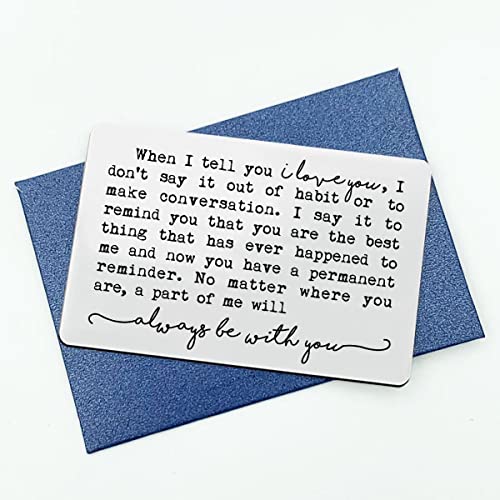 When I Tell You I Love You Metal Wallet Card, Boyfriend Gift, Girlfriend Gift, Engraved Wallet Card, Husband Gift, Wife Gift, Sentimental Keepsake, Valentine's Day Gift (Silver)4