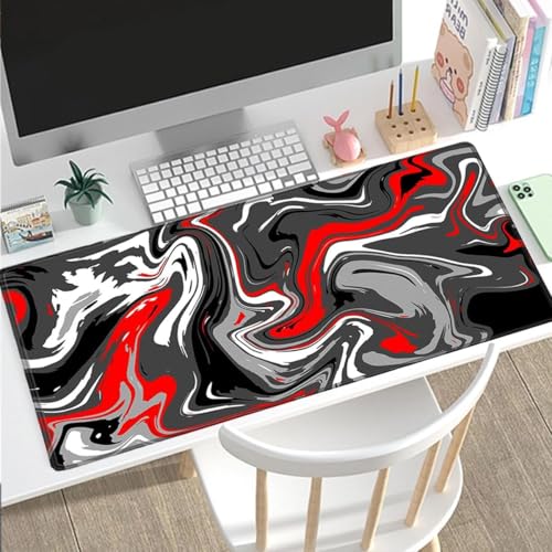 Image of Saco XXL Gaming Mouse Pad for PC - Large Desk Mat 900x400x3mm, Extended Non-Slip Rubber Base, Waterproof Surface, Fluid Design, Big Keyboard Mouse Pad for Office & Home Setup