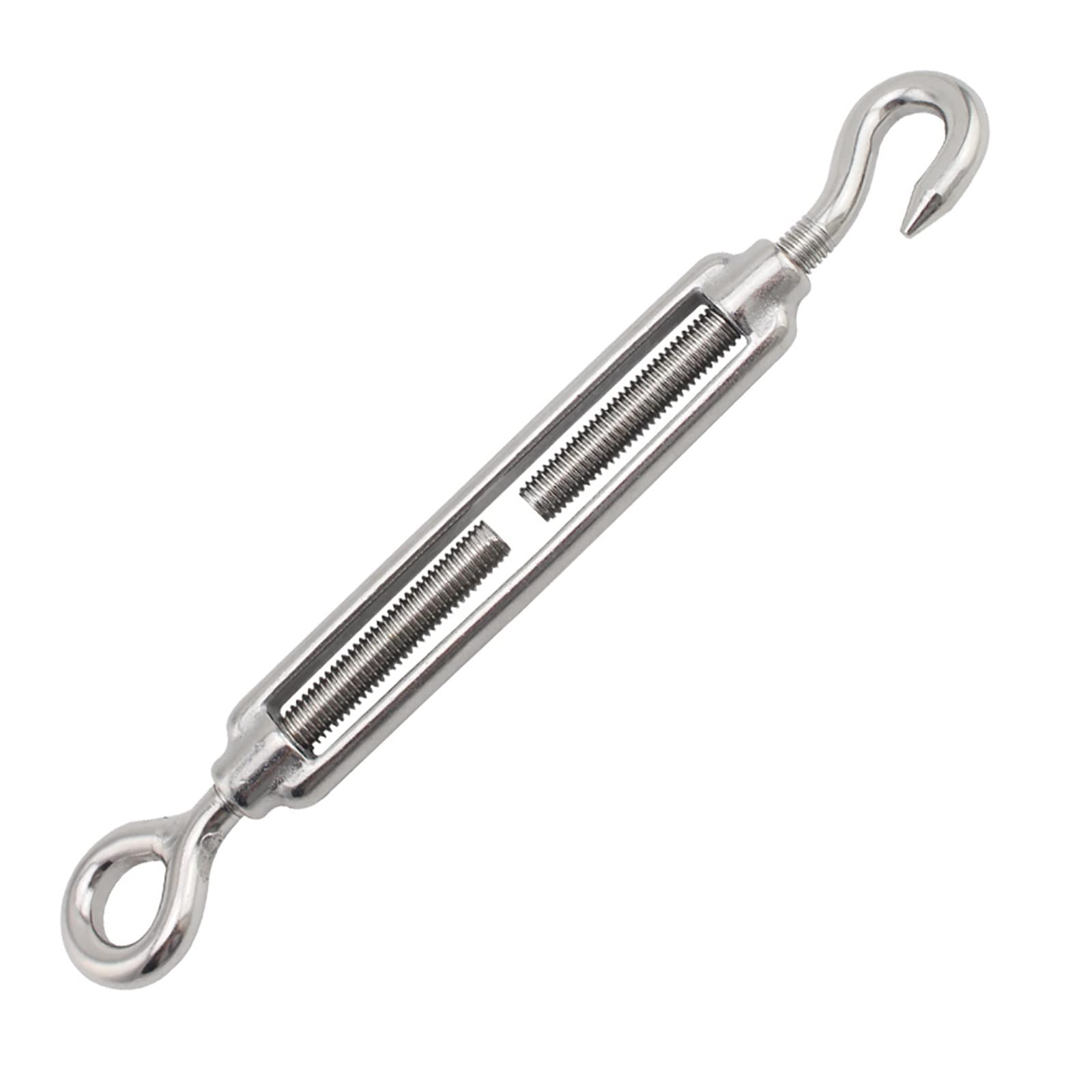 Tenditori in Acciaio Inox, 1 pz M4 M5 M6 M8 M12 M14 A2 304 in Acciaio Inossidabile Gancio Occhiello tenditore Fune Metallica tenditore di Tensione(M12)