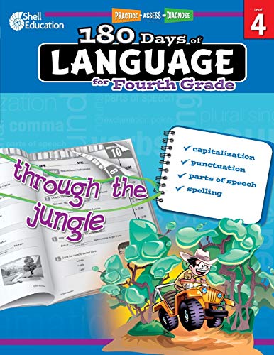 180 Days of Language for Fourth Grade – Build Grammar Skills and Boost Reading Comprehension Skills with this 4th Grade Workbook (180 Days of Practice)