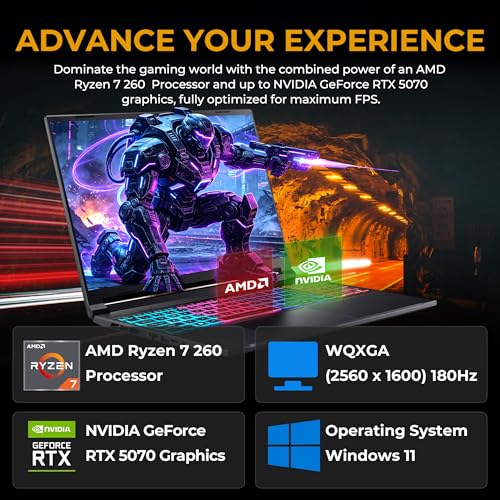 Image of Acer Nitro V 16S AI Gaming Laptop, 16 inch WQXGA 180Hz IPS Display, AMD Ryzen 7 260, NVIDIA GeForce RTX 5070, 64GB DDR5, 3TB Storage (2TB SSD&1TB Docking Station), Backlit Keyboard, Wi-Fi 6, Win 11, Black