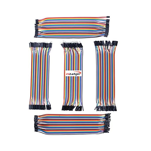 HiLetgo 200pcs/5x40pcs Breadboard Jumper Wires Dupont Wire Male to Male, Male to Female, Female to Female, 2.54mm to 2.54mm, 2.54mm to 2.0mm, 2.0mm to 2.0mm 20CM Cables Assortment Kit for Arduino DIY