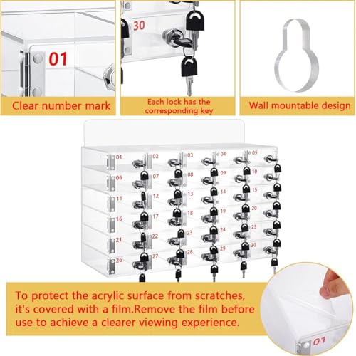 Casier portable pour téléphone à 30 emplacements muraux et clés - 6