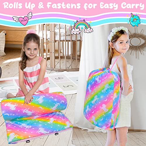 Nap Mat With Removable Pillow For Kids Toddler Girls Unicorn Daycare Preschool Kindergarten Sleeping Bag Slumber Bag Nap Mat (Unicorn, Pink) #TOP5