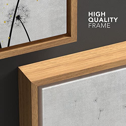 wall26 Framed Canvas Print Wall Art Grunge Pastel Dandelion Flower Silhouette Sunlight Nature Wilderness Illustrations Modern Art Farmhouse/Country for Living Room, Bedroom, Office - 24"x36" Natural - Image 4