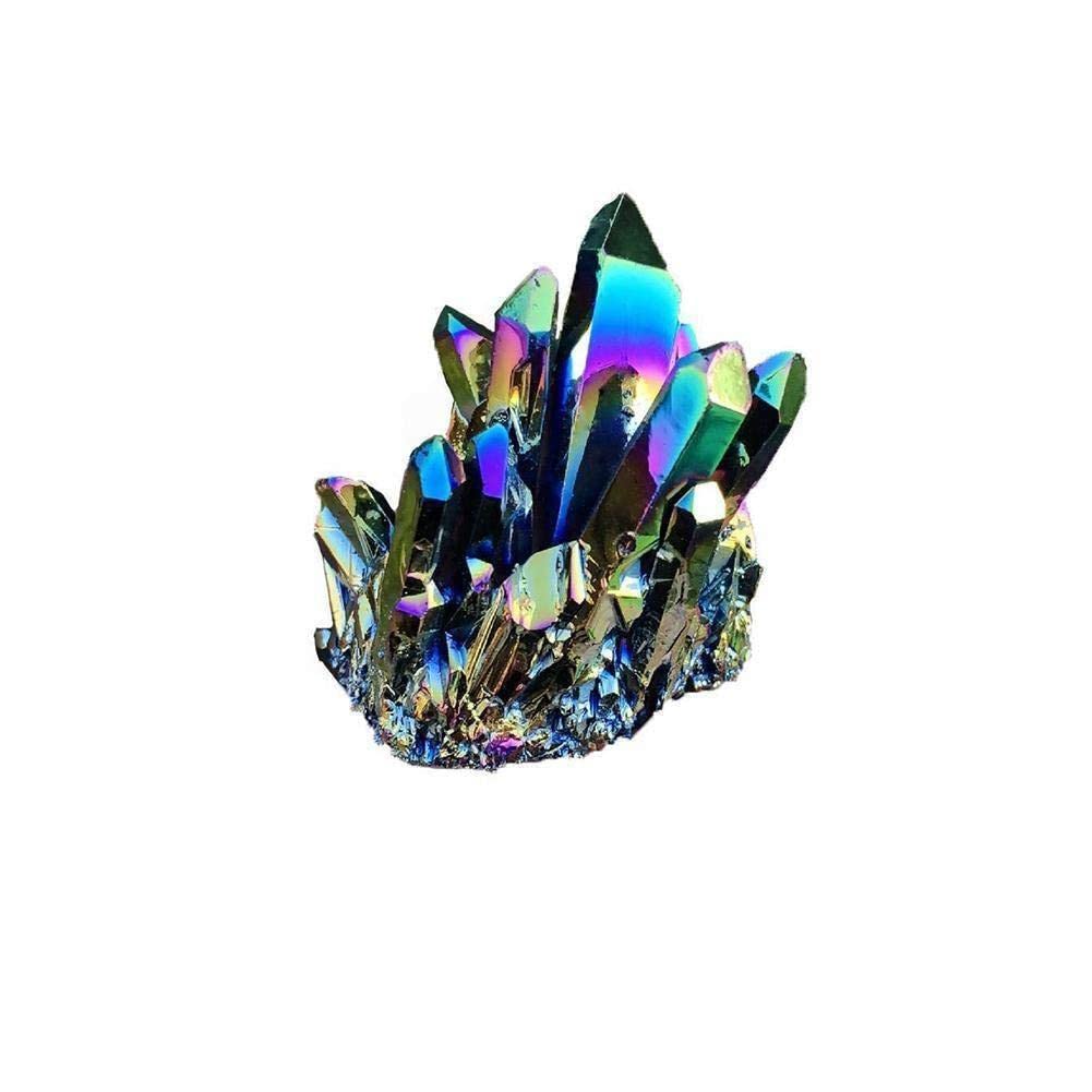 Precioso ángel arcoíris Aura Crazy Amethyst Clusters Natural cuarzo cristal áspero Lealing piedra para niños regalos