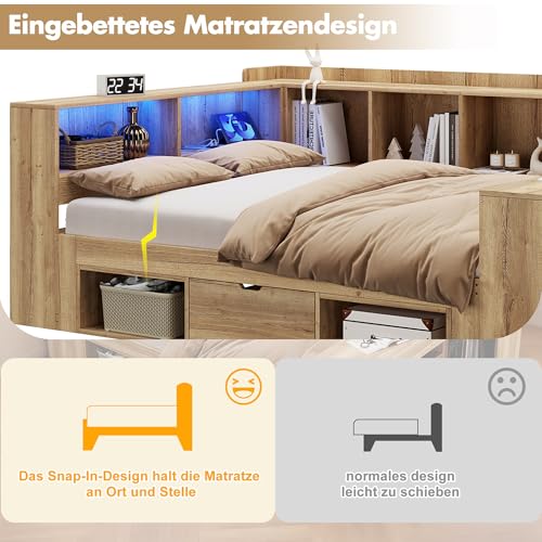 Cama de madera 140x200 con escritorio para solucionar la falta de espacio infantil 8