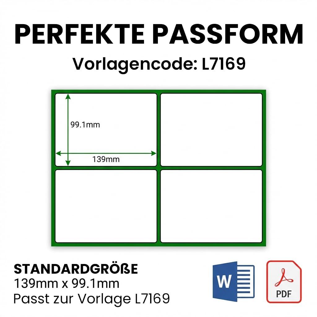 The Paper Shop Selbstklebende Etiketten A4 Vierfachbogen - 4 pro Blatt Weiß (2000 Etiketten) | Großpack Adressetiketten Bedruckbar für Laser- und Tintenstrahldrucker | Versand Paket FBA