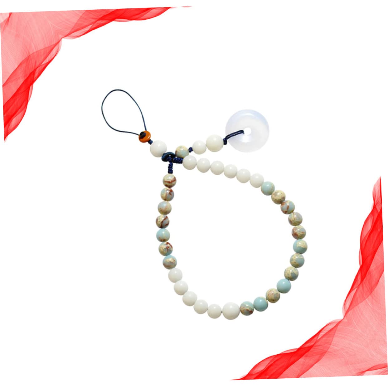 DOITOOL cadena de teléfono de estilo chino brazalete pulseira llavero cordón de teléfono móvil de estilo chino billetera correa de teléfono corta correas de teléfono mano