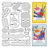UNICRAFTALE 17 Stück Stricken Kohlenstoffstahl Schneidematrizen Schablonen Nähwerkzeug Für DIY Scrapbooking Fotoalbum Wintergeschäfte Prägeschablonen Nähgarn Papierkartenherstellung