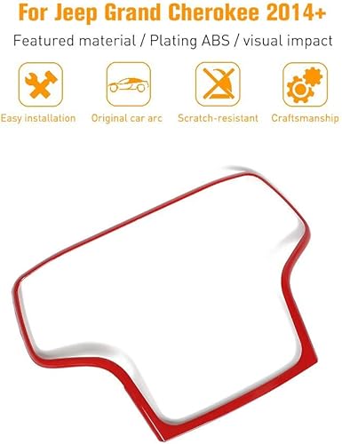 Miniatura 8 de Hoolcar Accesorios interiores Cubierta de marco de navegación con control central ABS para Jeep Grand Cherokee 2014-2020, fibra de carbono