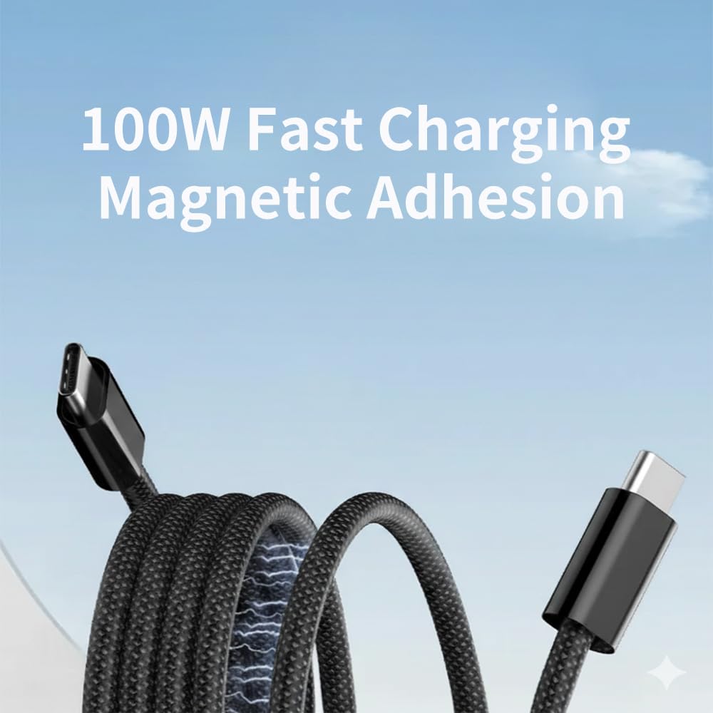 Cavo da USB C a USB C, cavo di ricarica rapida per caricabatterie magnetico di tipo C JCC-040B (2)