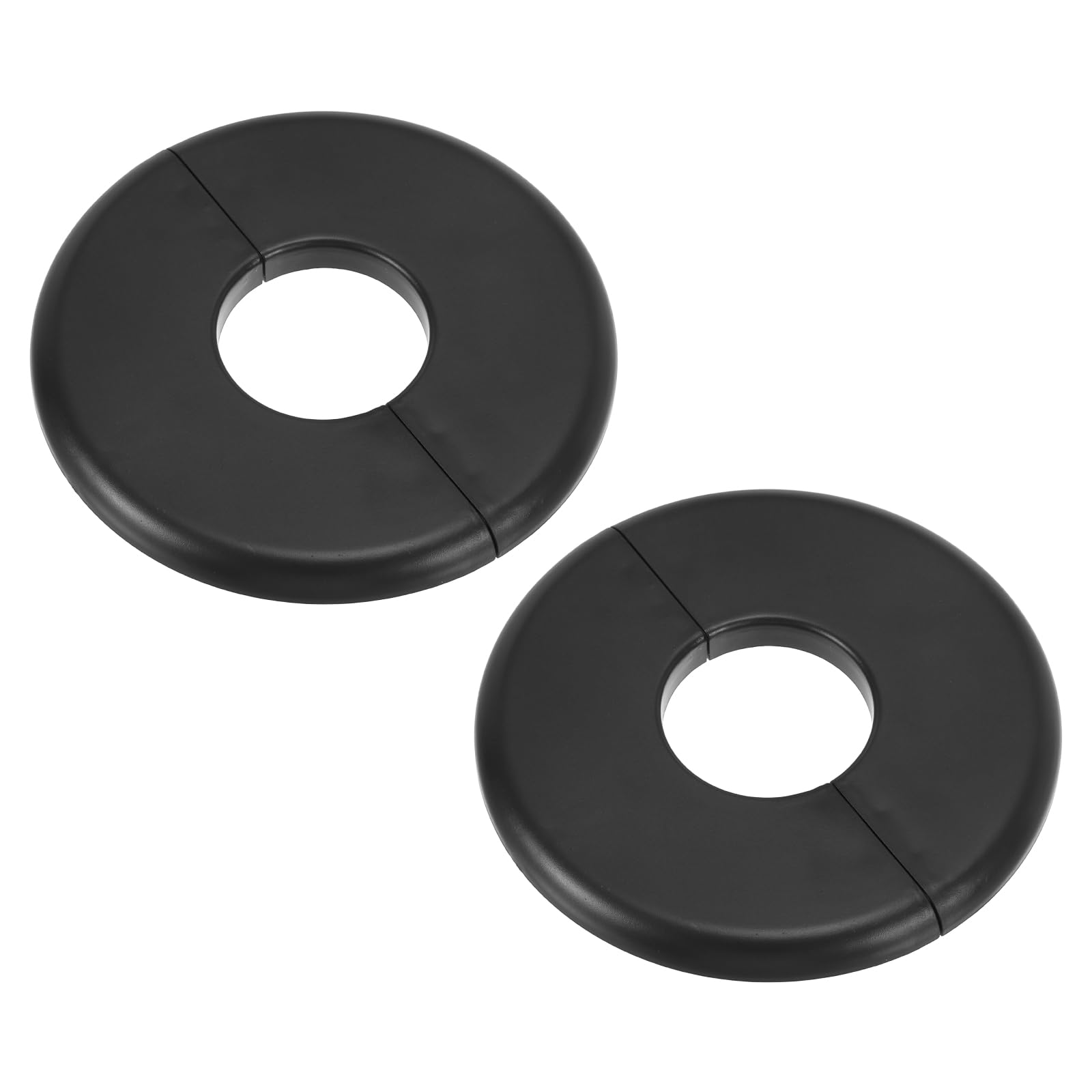 sourcing map 2Pcs Wall Split Flange, ABS Self-Adhesive Escutcheon Plate for 34.5mm/1.4" Diameter, Water Pipe Cover for Kitchen Toilet Faucet Decoration, Black