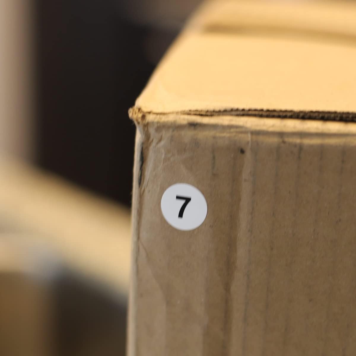 White with Black Number 7 Circle Dot Stickers, 3/4 Inch Round, 500 Labels on a Roll for Organization and Inventory - Semi-Gloss Finish - Made in the USA