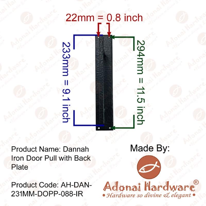Adonai Hardware "Dannah Iron Door Pull with Back Plate