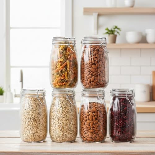Image of ginoya brothers - Kitchen Glass Jar (5, 2000 Ml. Ballon Jar)