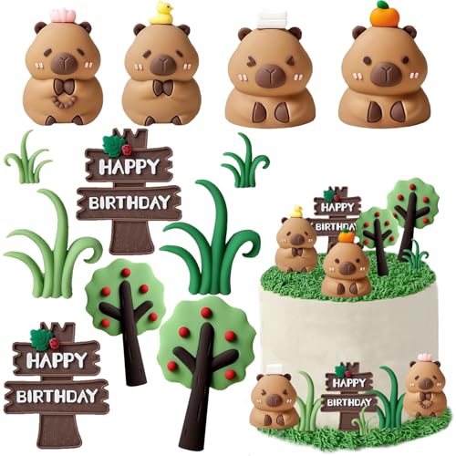 12 Pièces Anniversaire Capbar, Décoration de Gâteau – Toppers à Cupcakes pour Anniversaire, Décoration de Fête pour Garçons et Filles, Thème Anniversaire Enfant
