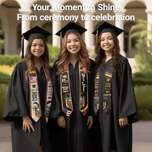 Custom Graduation Stole, Class of 2025 Personalized Graduation Sash, 72" Long Graduate Honor Stoles3